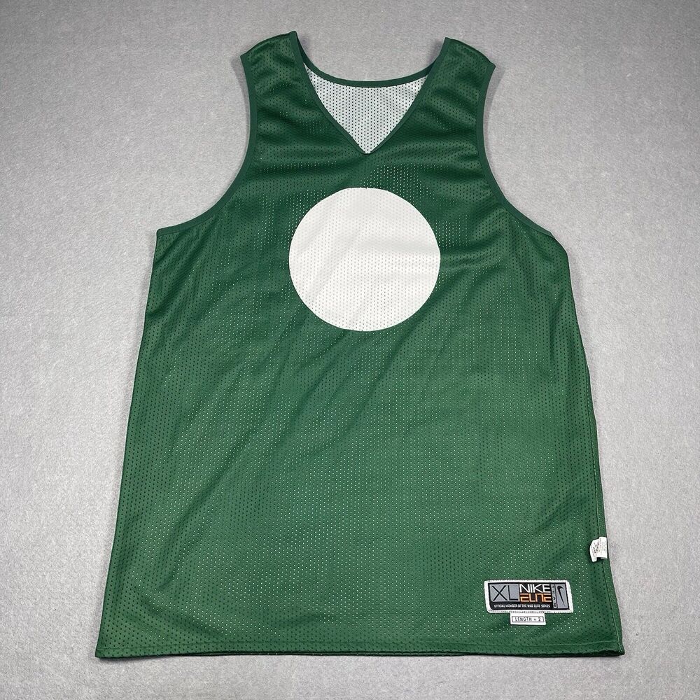 VTG Nike Elite Jersey Men XL Green White Reversable Basketball Tank Top Training